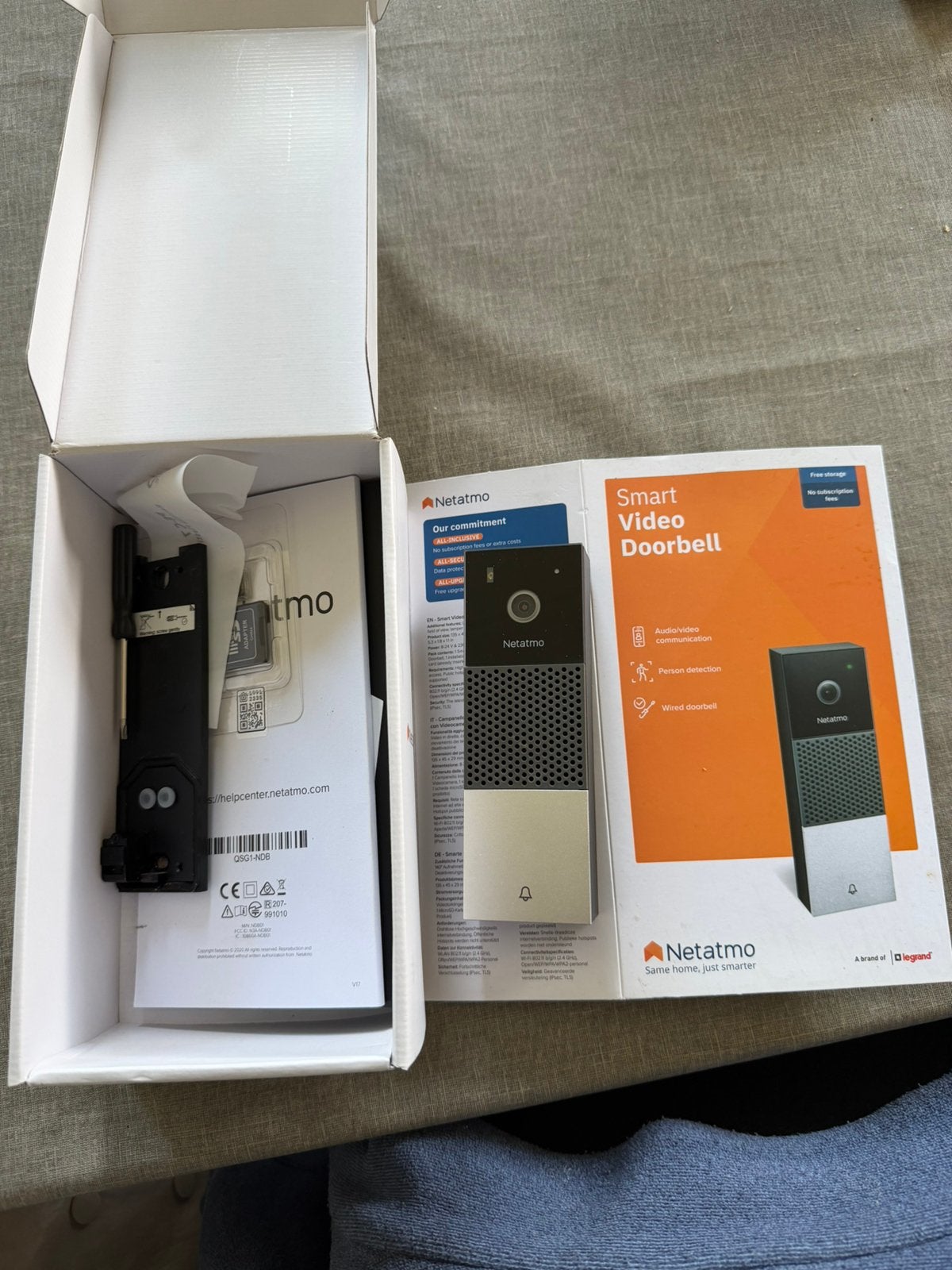 Video doorbell netatmo, Huis en Inrichting, Ophalen, Bewegingsdetectiesensor, Gebruikt, Bedraad