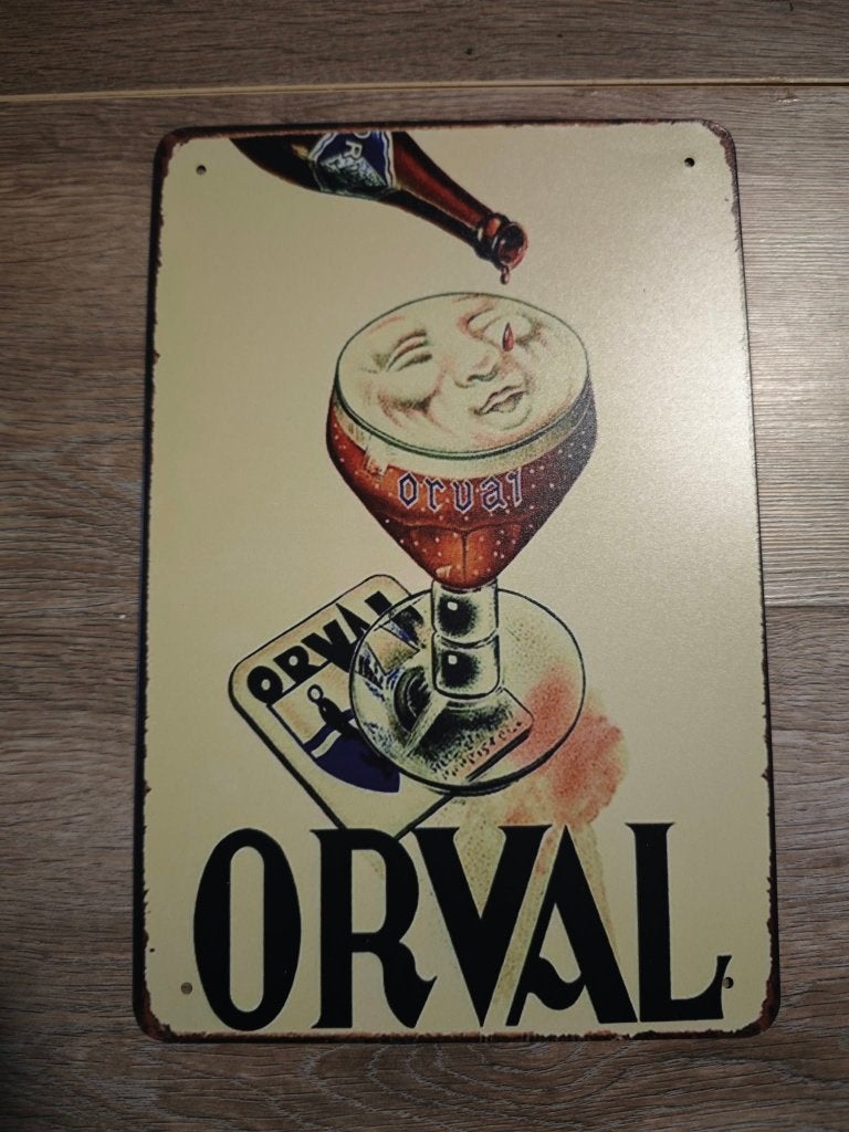 Plaque Orval Enseigne, Collections, Enlèvement ou Envoi, Neuf, Panneau, Plaque ou Plaquette publicitaire