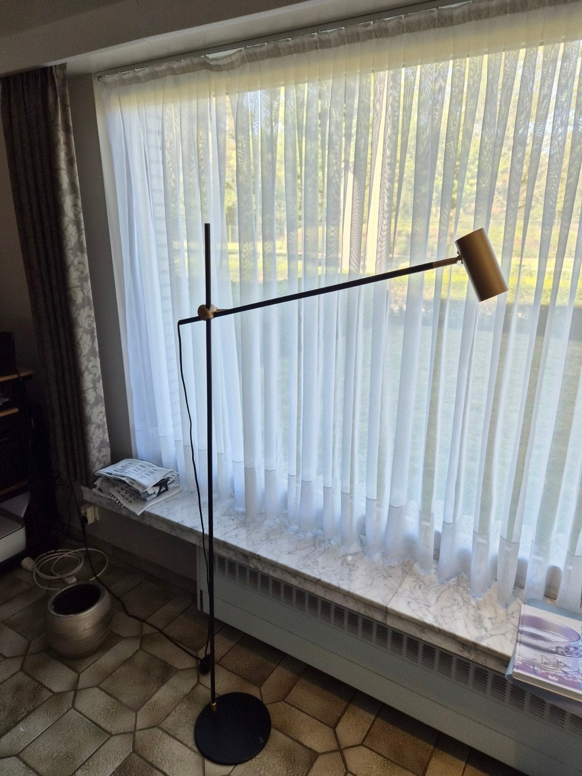Lucide PHILINE staanlamp – zwart, Ophalen, Zo goed als nieuw, Metaal, 100 tot 150 cm