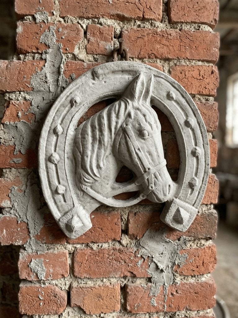 Paarden wandbeeld, Enlèvement, Neuf, Béton, Animal