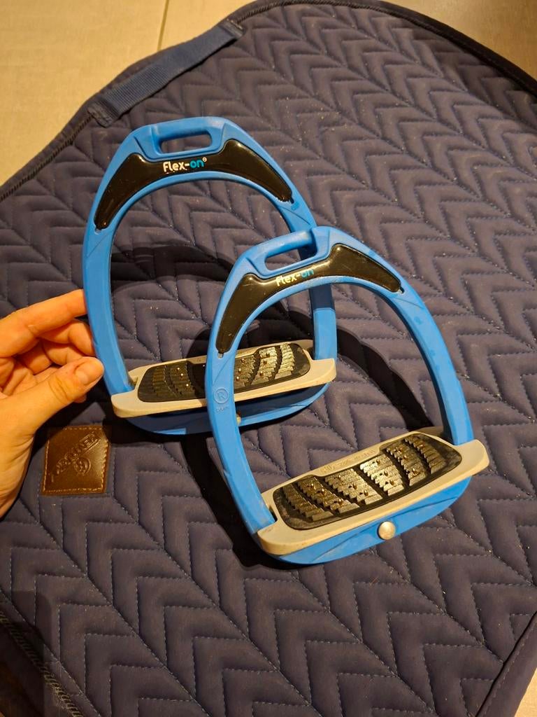 Stijgbeugels Flex-on blauw/grijs, Ophalen, Gebruikt