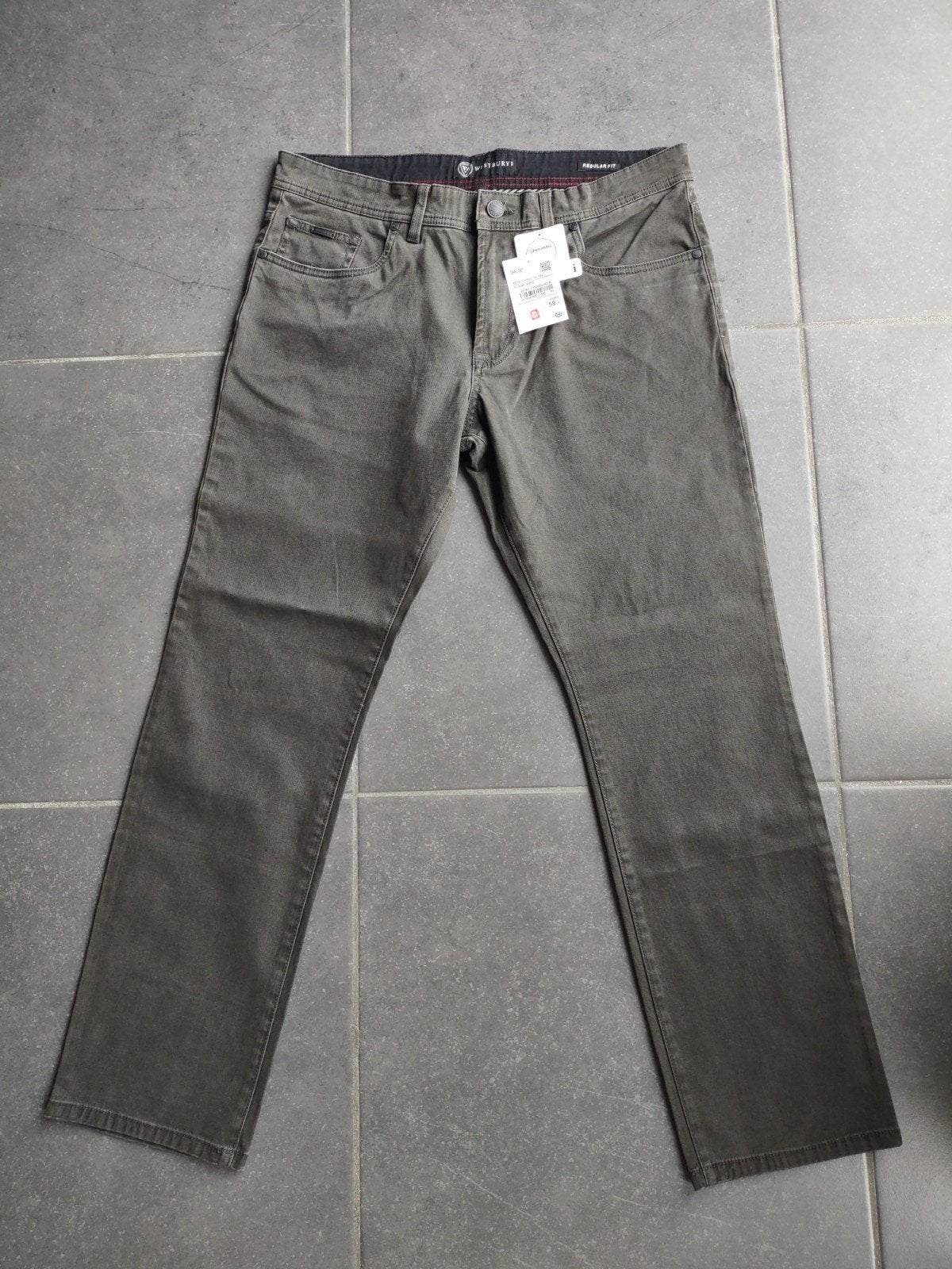 Nieuwe herenbroek Westbury Regular Fit - 34/30, Neuf, Gris, C&A, Enlèvement