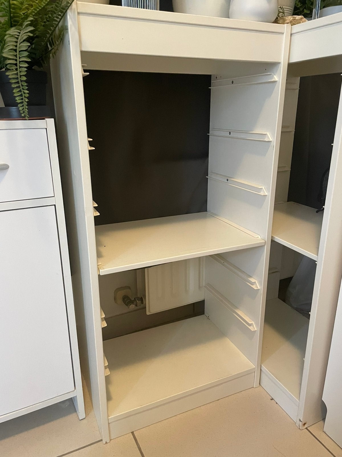 2 kleine witte kastjes, Ophalen, Gebruikt