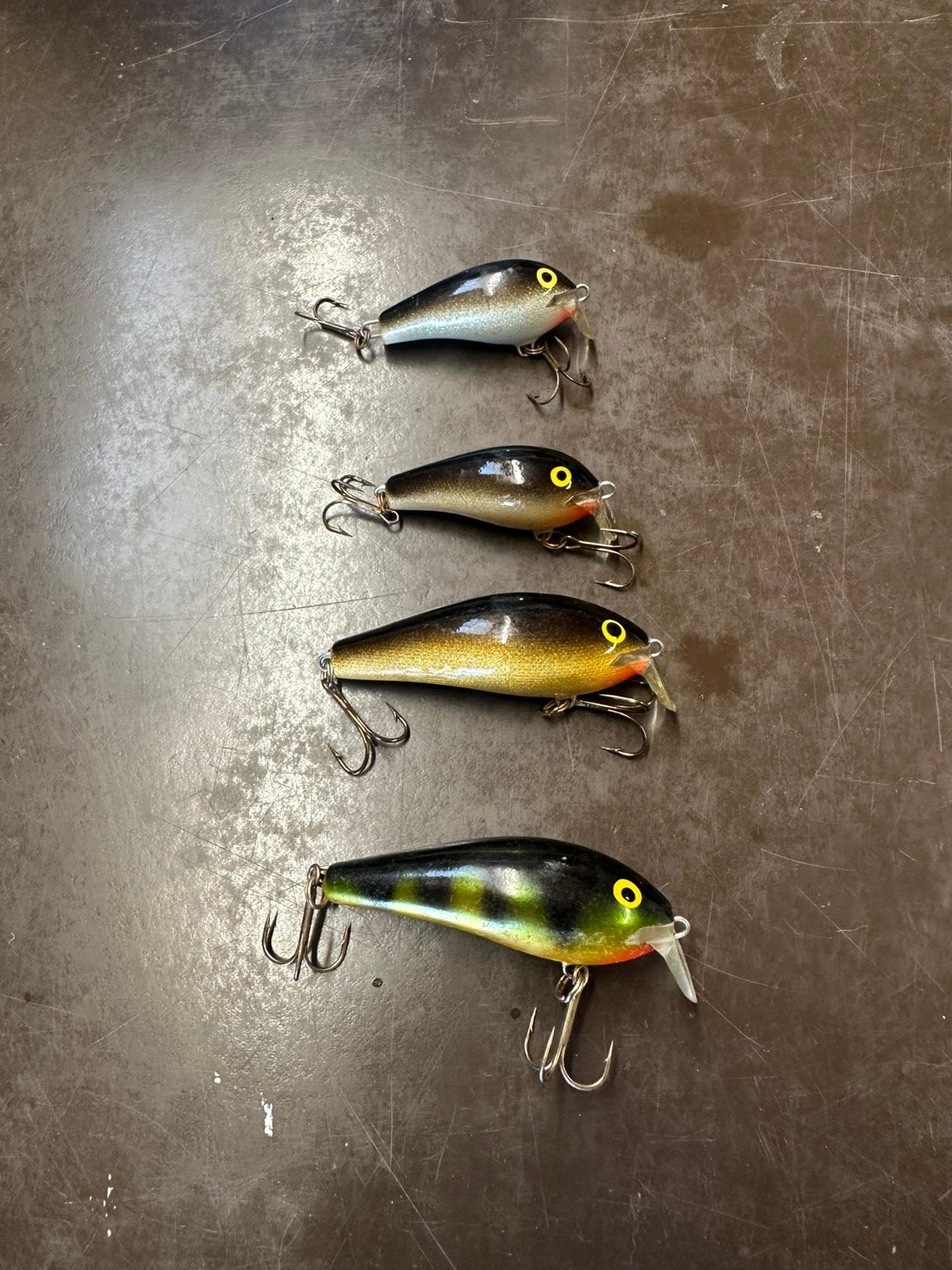 4x Rapala Shallow Fat Rap te koop., Watersport en Boten, Hengelsport | Roofvissen, Ophalen, Gebruikt