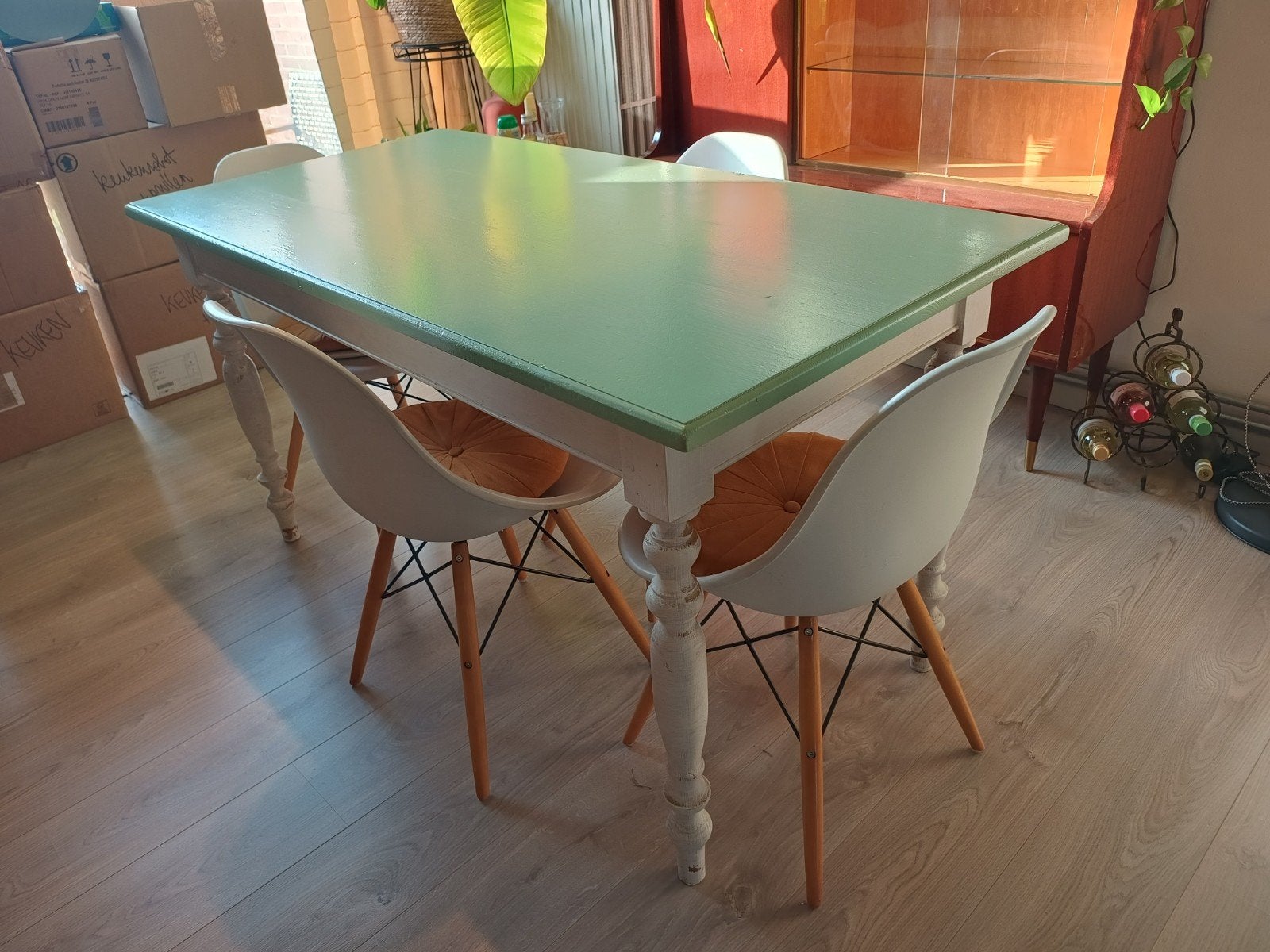 eettafel + 4 stoelen, Huis en Inrichting, Ophalen, Gebruikt, Vier personen