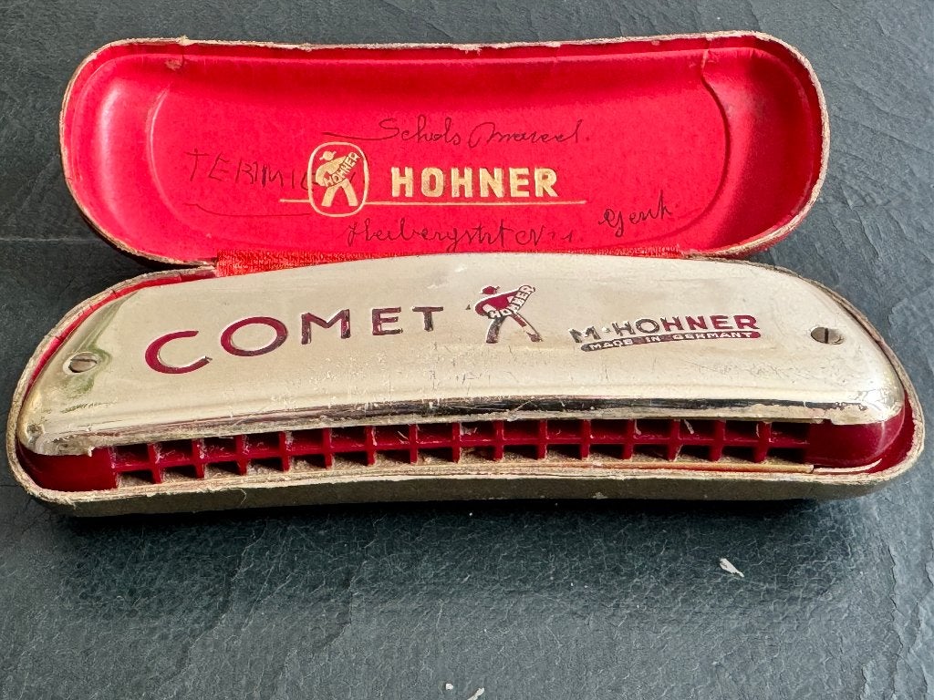 HOHNER COMET 40 C – Vintage mondharmonica + originele koffer, Ophalen of Verzenden