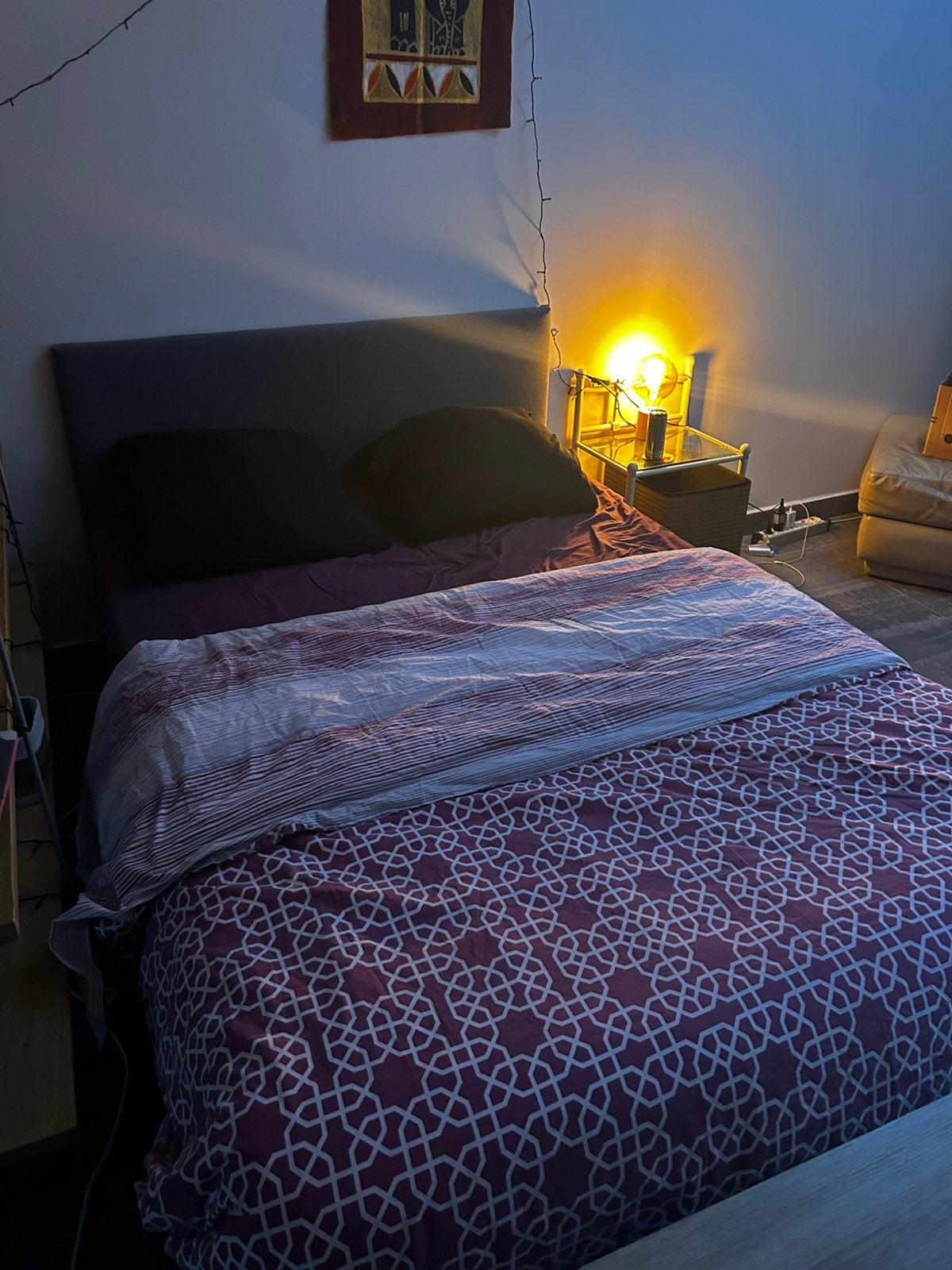 Dubbelbed met frame en matras, Huis en Inrichting, Ophalen, Gebruikt, Tweepersoons, 200 cm