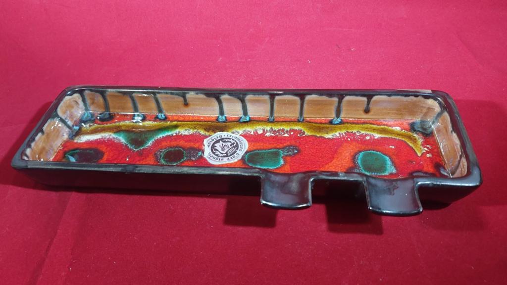 Vintage Mid-Century Keramische Asbak  Belgisch Fat Lava, Enlèvement ou Envoi