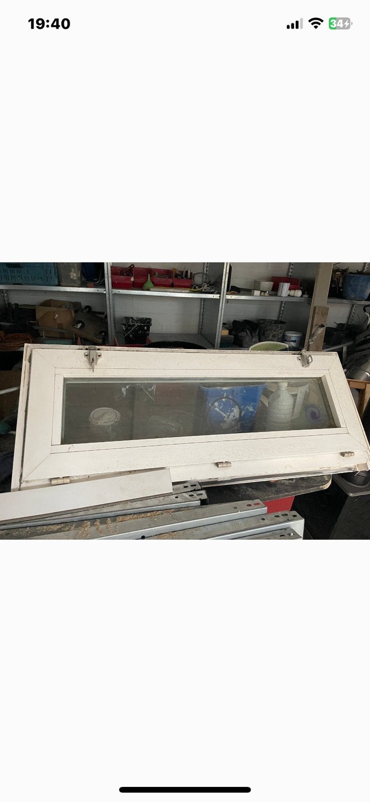Kiep raam pvc dubbele glas H 39 x B 1 meter, Kunststof, Gebruikt, Minder dan 75 cm, Inclusief glas