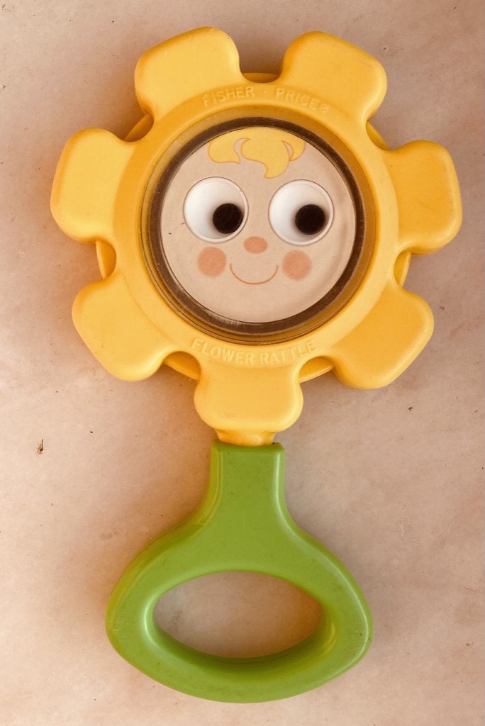 Fisher-Price rammelaar uit 1973 - ref 424, Ophalen of Verzenden, Gebruikt, Rammelaar, Met geluid