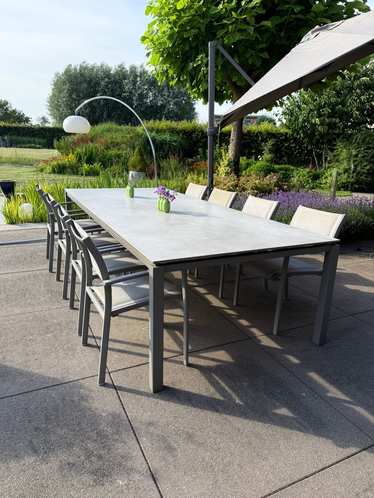Table de jardin très robuste et 8 chaises de jardin, Jardin & Terrasse, Enlèvement, Comme neuf, Rectangulaire, Aluminium