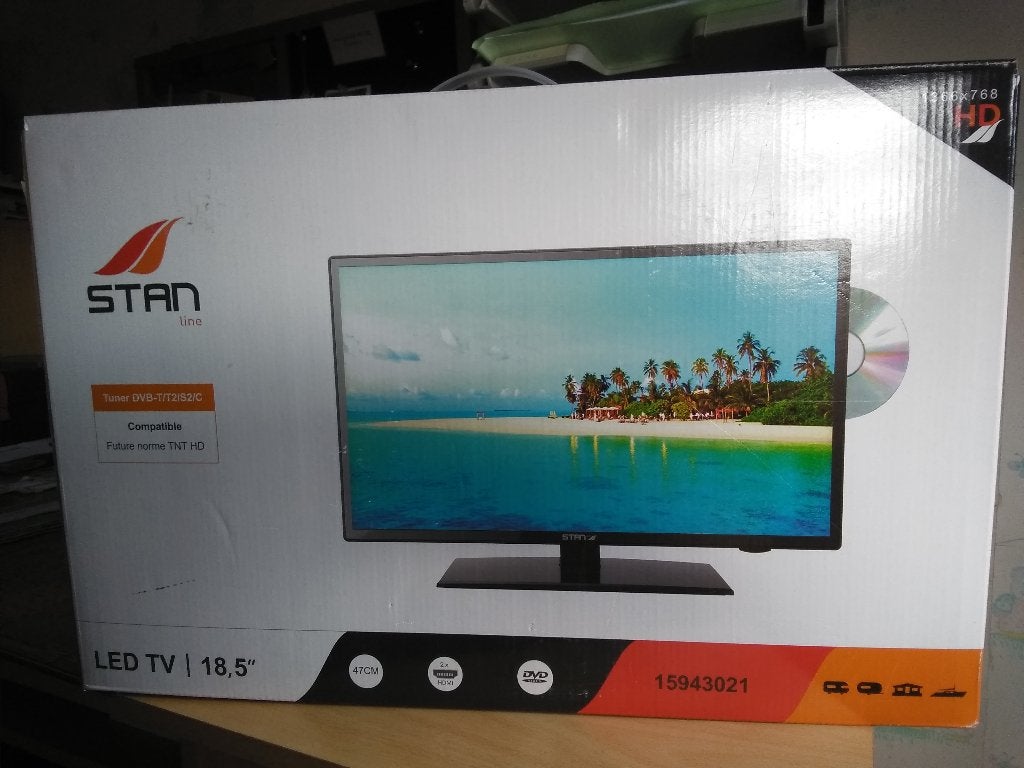 TV Stanline 18,5" + DVD, Caravans en Kamperen, Ophalen, Nieuw