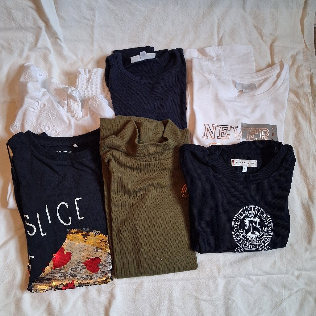6 t-shirts lange mouw 140, Ophalen, Gebruikt, Maat 140