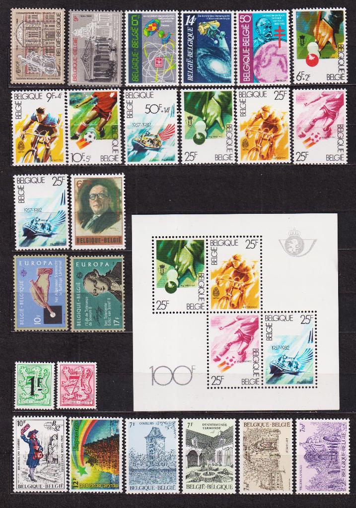 België 1982 compleet jaar **, Postzegels en Munten, Postzegels | Europa | België, Verzenden, Postfris, Postfris