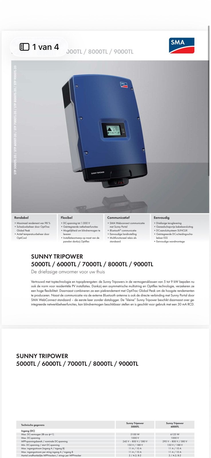 SMA Sunny Tripower 6000TL-20 Omvormer – Werkend, Enlèvement, Comme neuf
