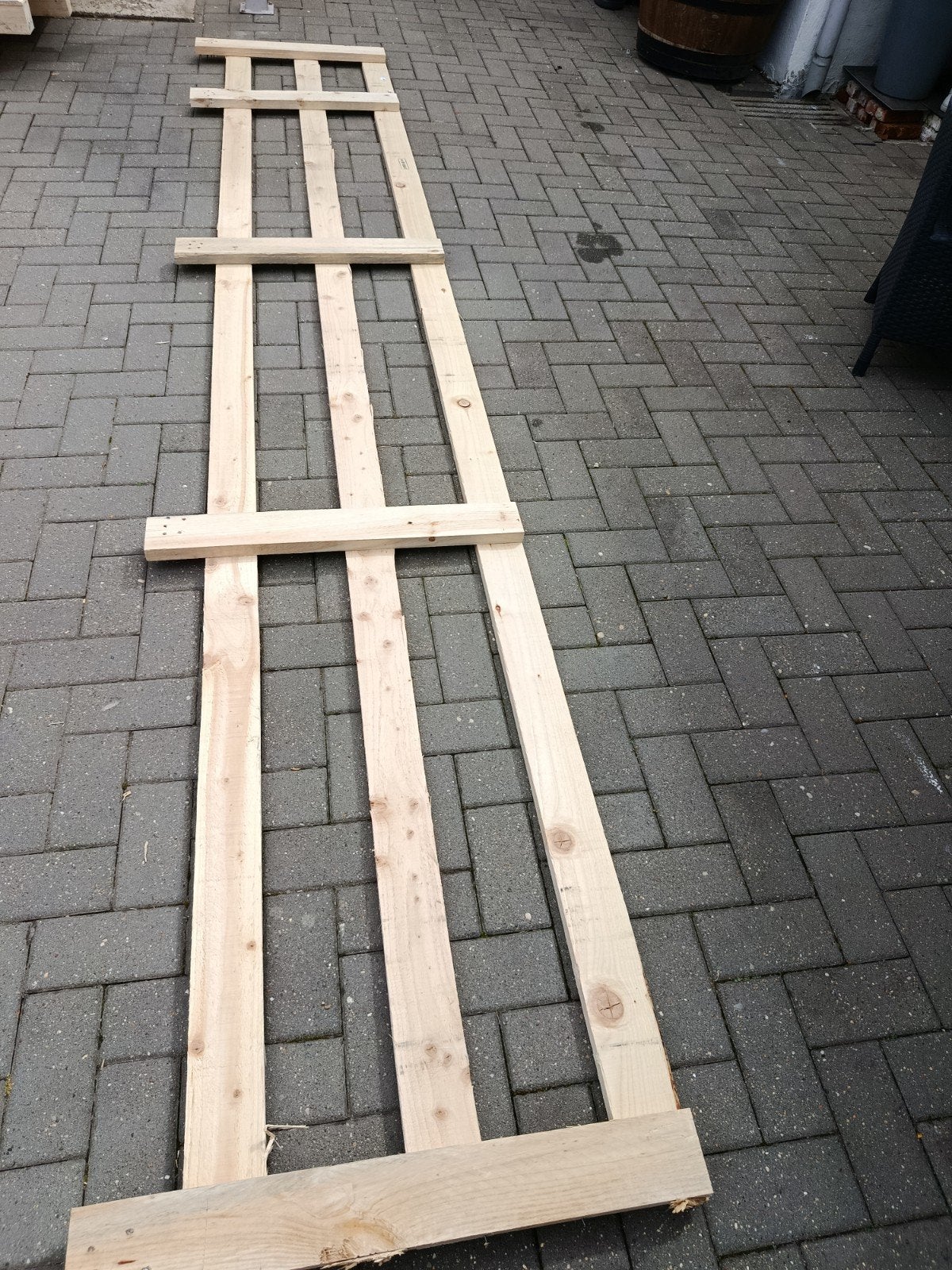 Houten afrastering, rek, omheining..., Enlèvement