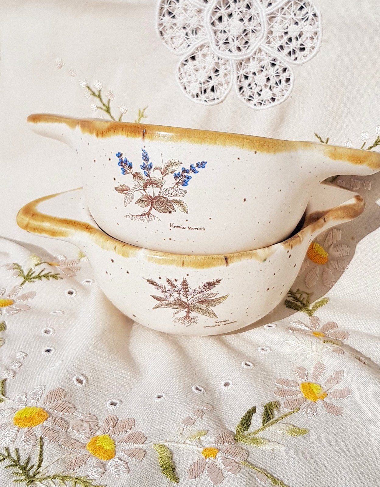 vintage BOWLS 🌿 botanische patronen 🌿, Antiek en Kunst, Ophalen of Verzenden