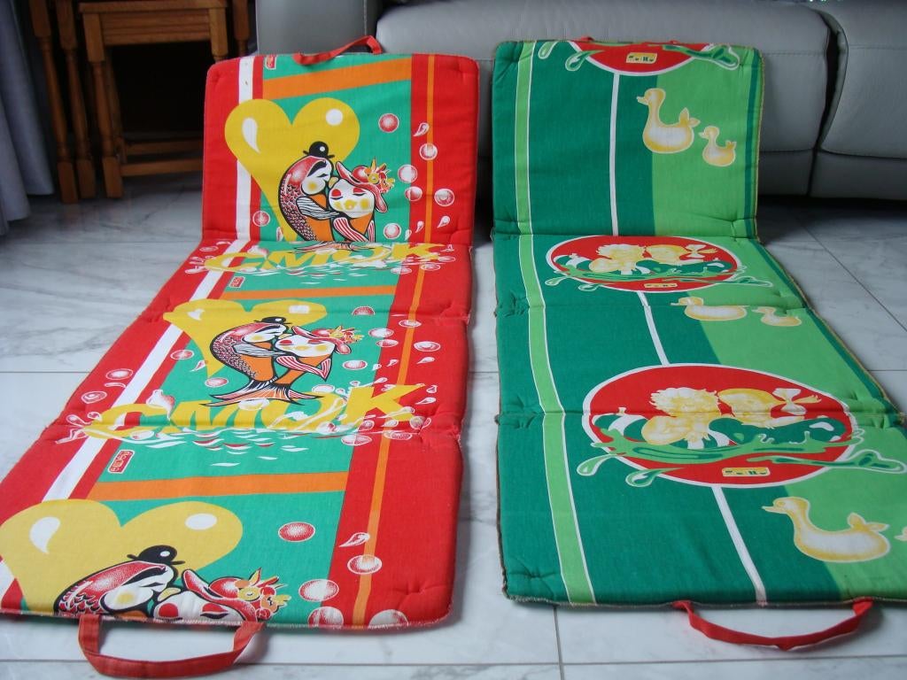 Coussin de plage avec poignée, vintage,, Enlèvement ou Envoi, Comme neuf, Autres matériaux, Pliant