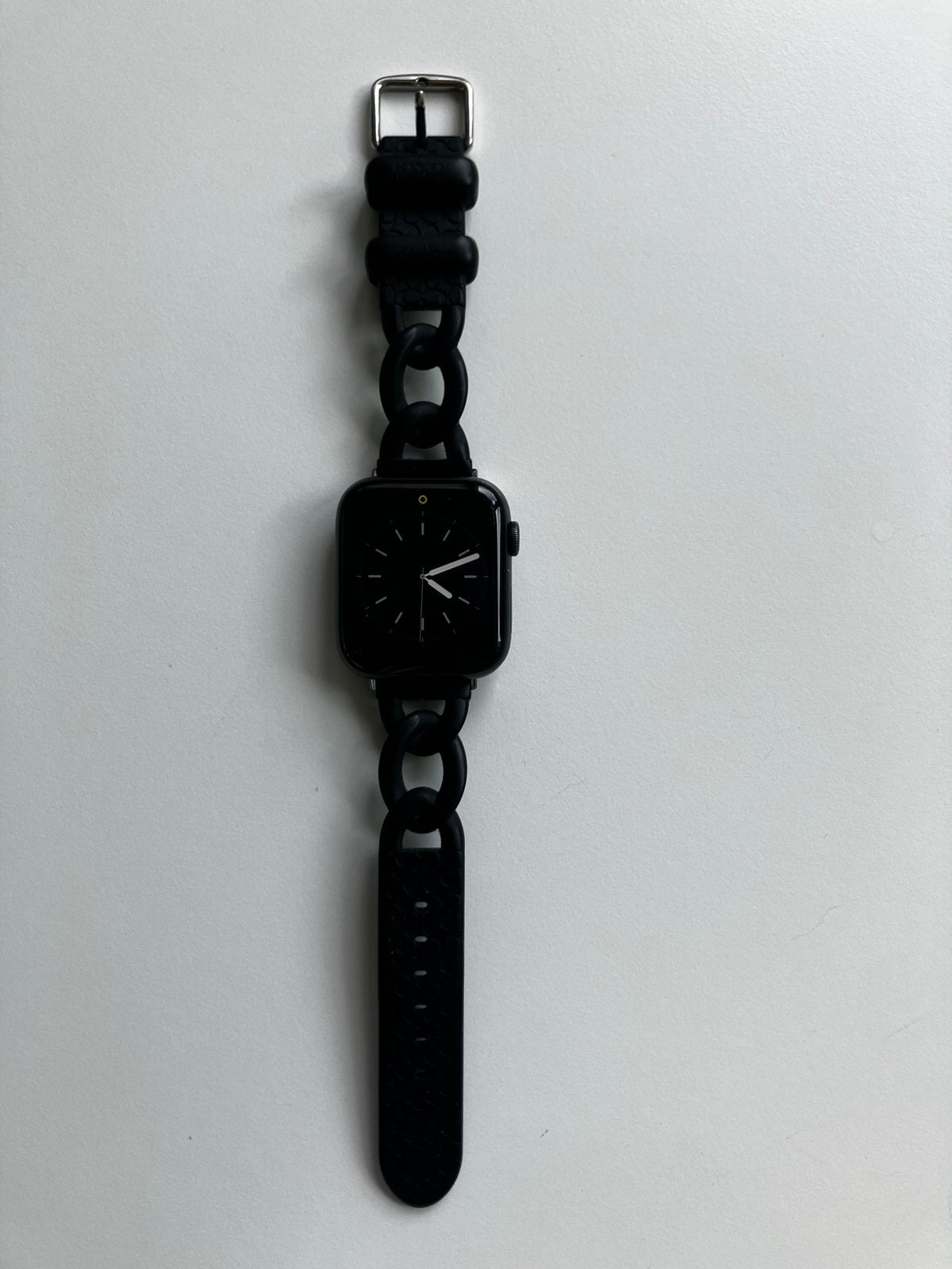 Apple Watch Series 6 zwart met Coach bandje, Overige merken, Leer, Staal, Polshorloge