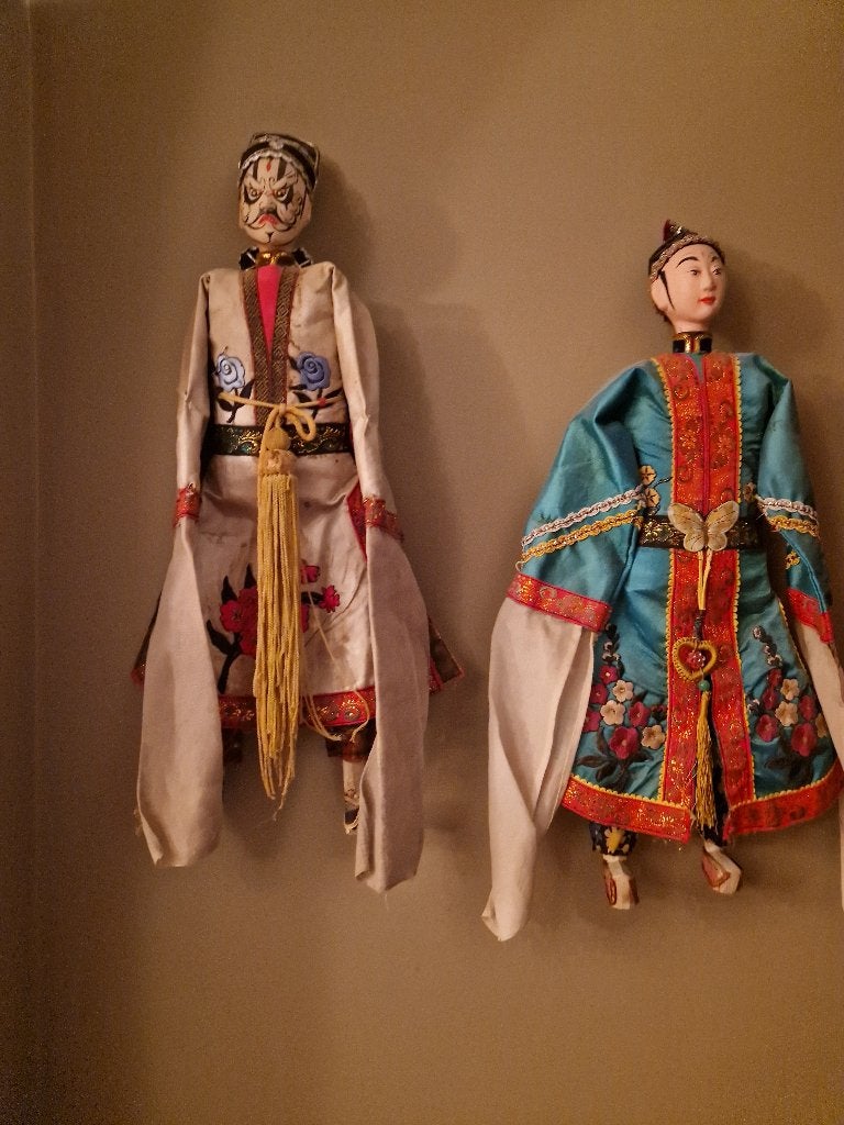 ANTIEK PAAR CHINESE OPERAPOPPEN 19'eeuw, Enlèvement ou Envoi, Chine, 50 cm, Poupée
