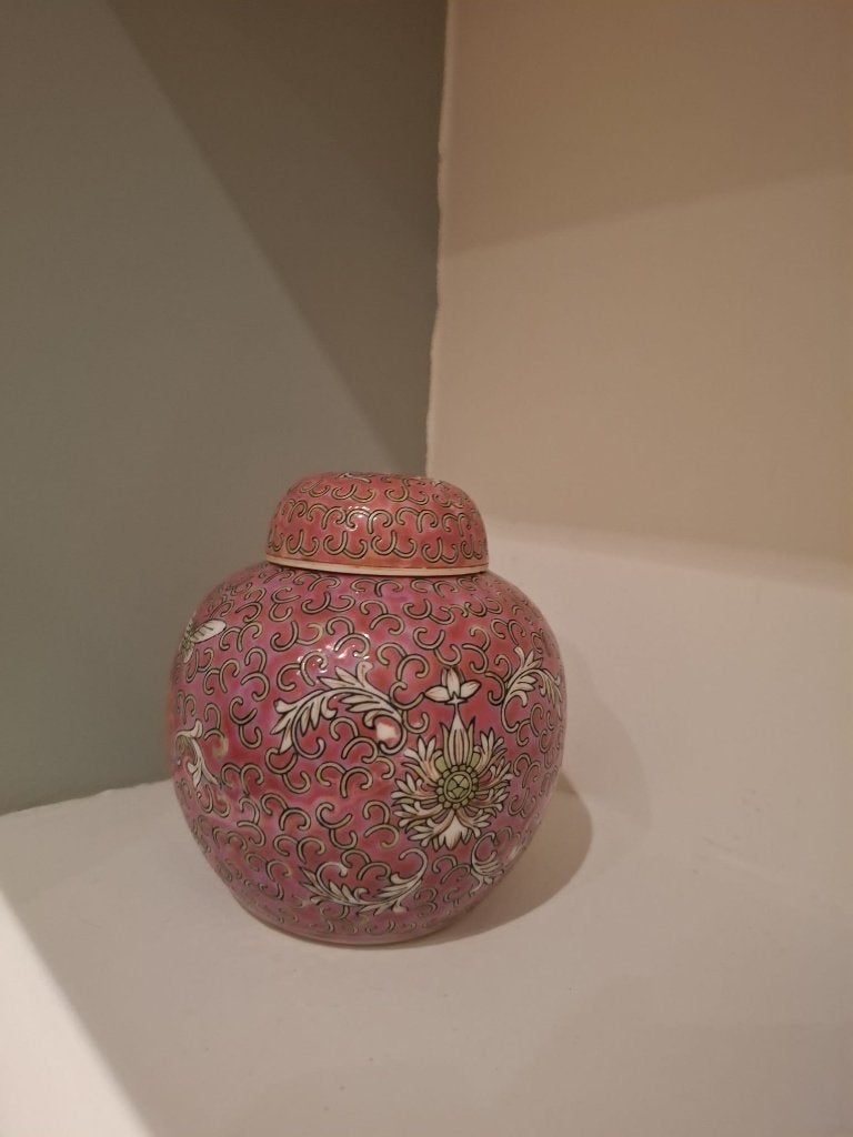 Stijlvolle decoratieve roze Chinese gemberpot, Ophalen of Verzenden