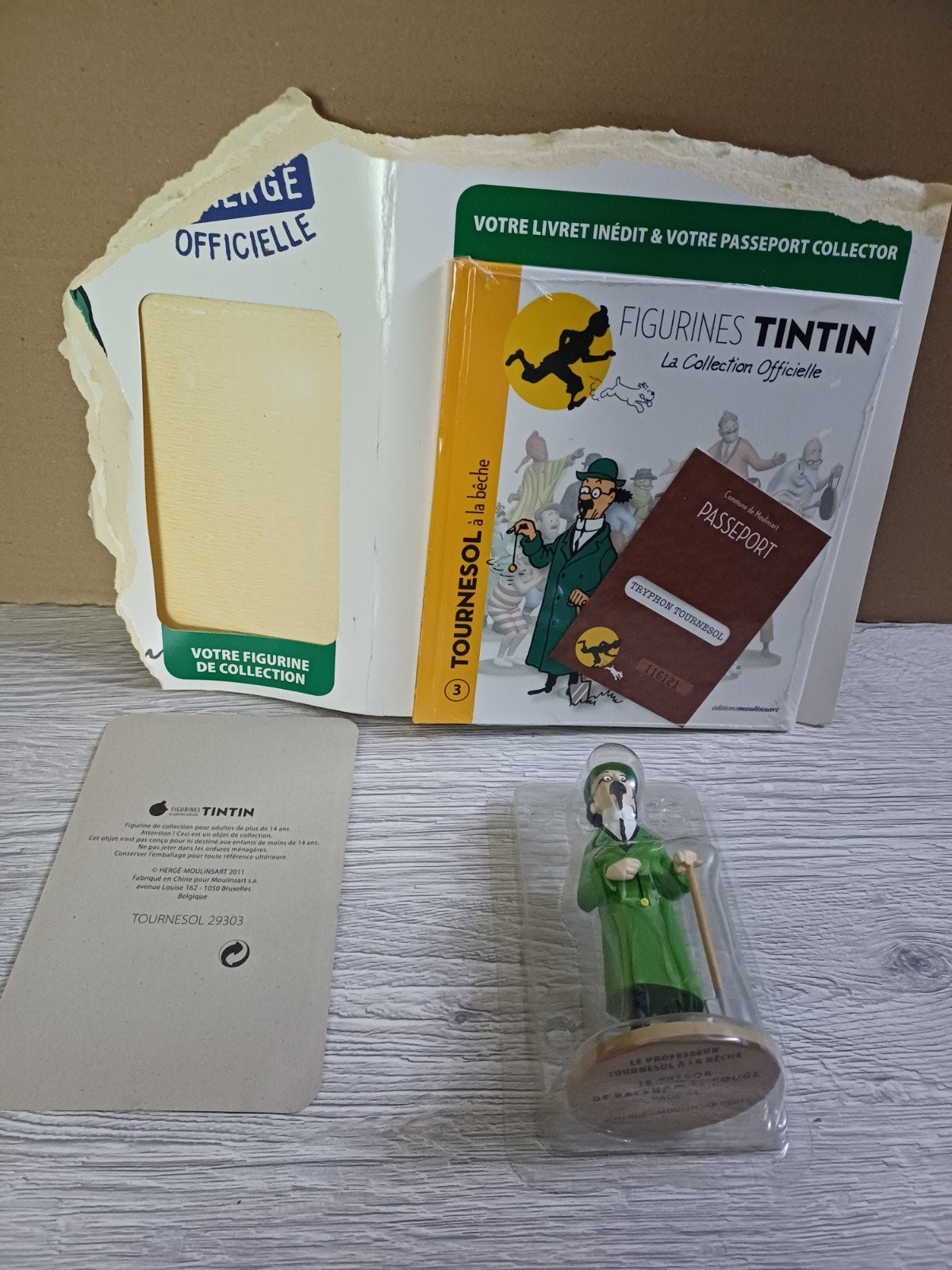 Figurine Tournesol à la bêche 3 Tintin, Enlèvement ou Envoi, Tintin, Comme neuf, Statue ou Figurine