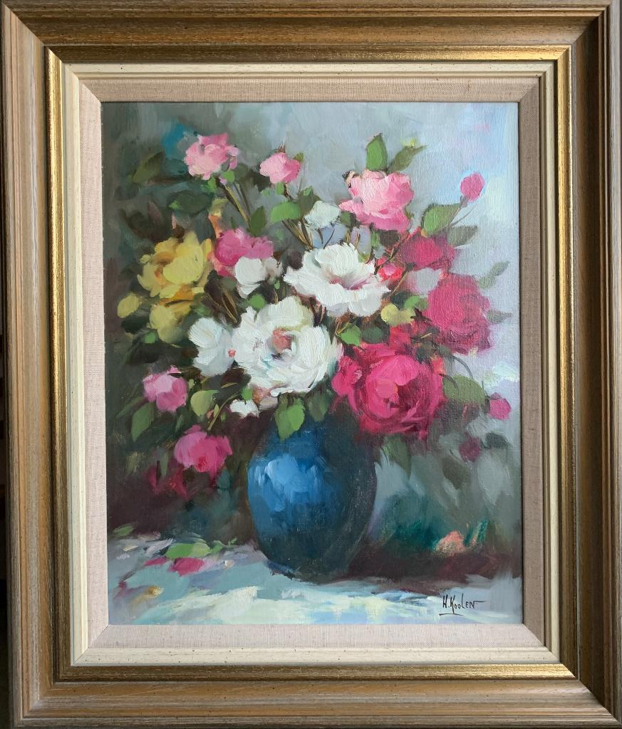 Stilleven met bloemen van Harry Koolen, Antiek en Kunst, Ophalen of Verzenden