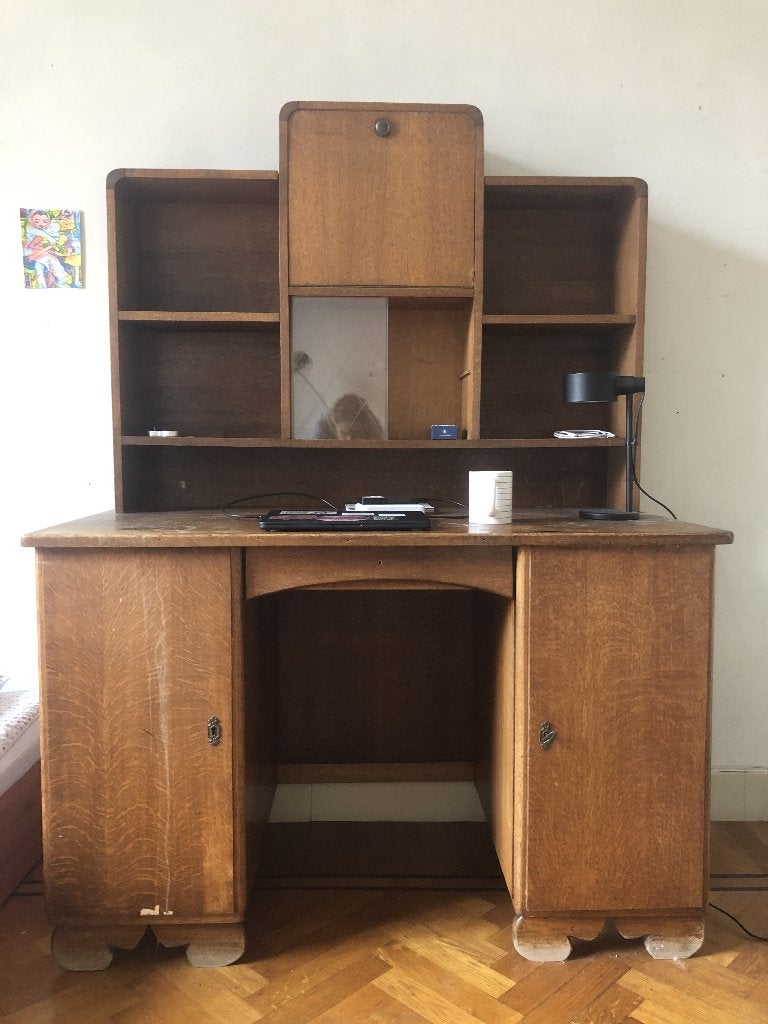 Vintage Bureau, Ophalen, Gebruikt, Hout, 62 cm