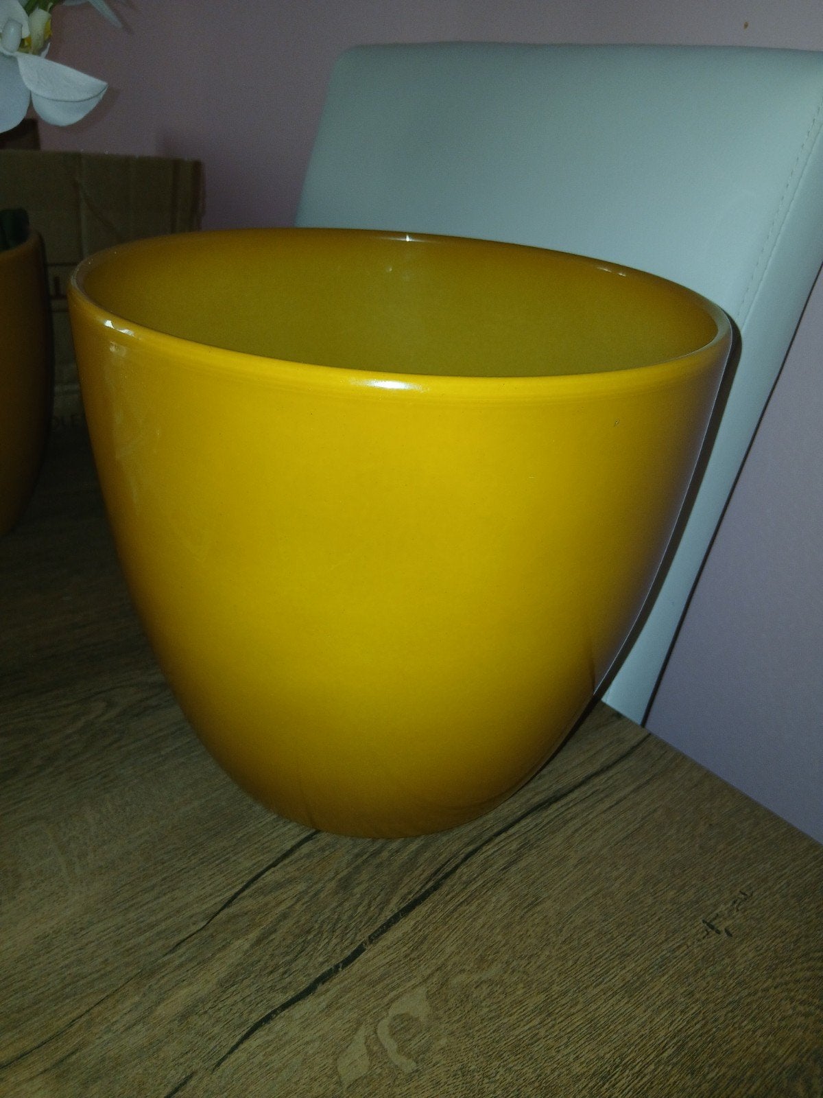 CARISMA - Pot de fleurs jaune moutarde, Enlèvement, Neuf, Rond, Intérieur
