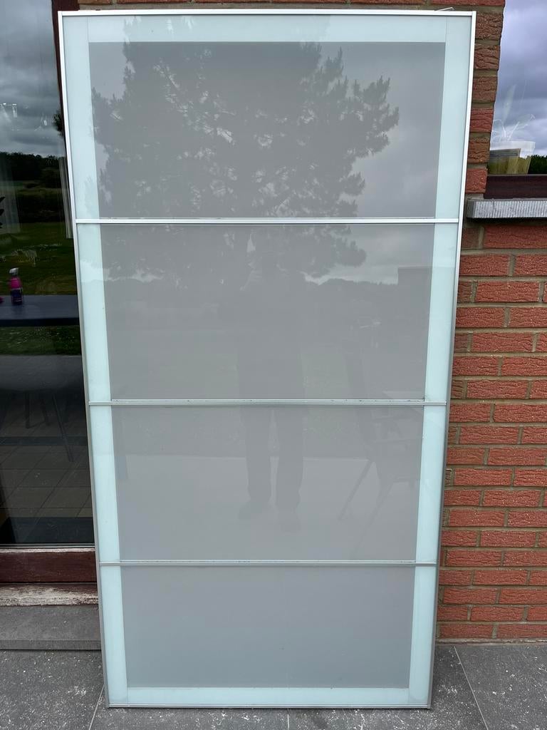 Jeux 2 portes coulissantes Pax ikea avec meuble arrière, Enlèvement, Utilisé, Verre