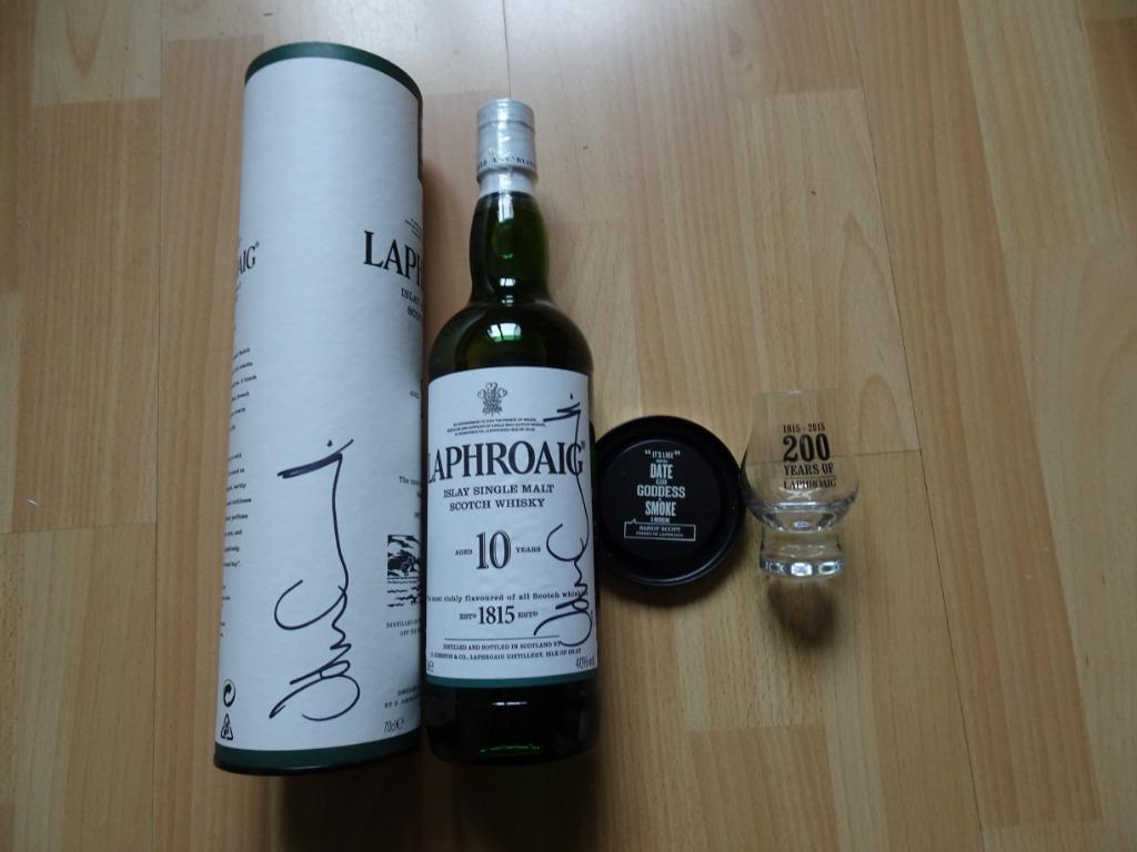 Single Malt whisky Laphroaig. GESIGNEERD!, Verzamelen, Ophalen, Nieuw, Vol