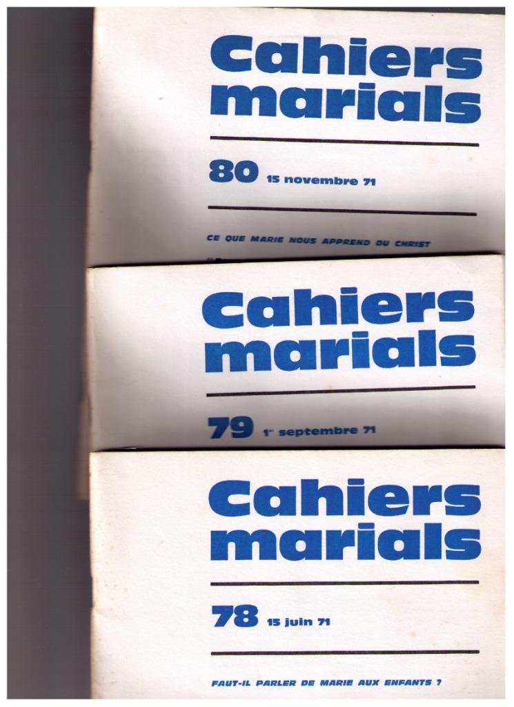 3 cahiers marials  - 1971 - Marie, mère de miséricorde, Livres, Religion & Théologie, Christianisme | Catholique, Enlèvement ou Envoi