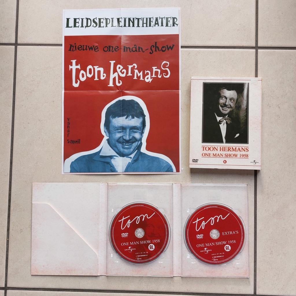 2 dvd's Toon Hermans one Man show 1958, Cd's en Dvd's, Ophalen of Verzenden