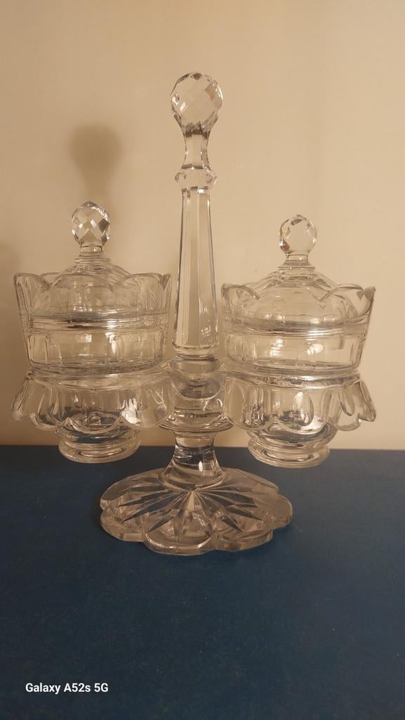 Set d'acide en verre pressé., Antiquités & Art, Antiquités | Verre & Cristal, Enlèvement ou Envoi