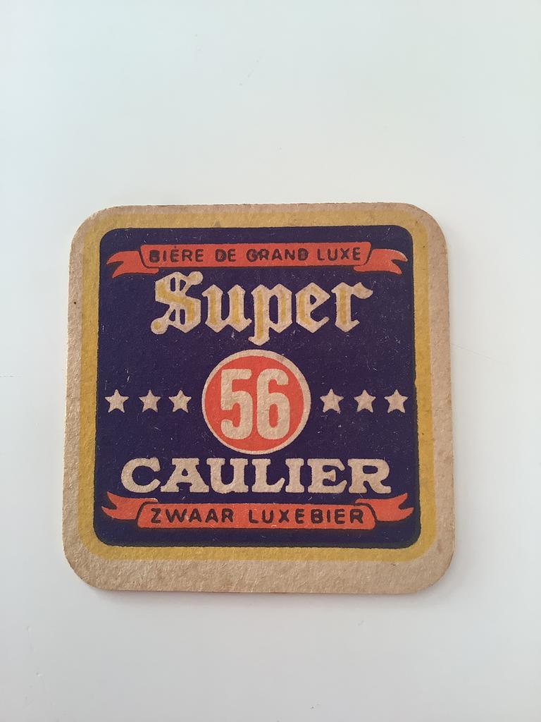 Sous bock super 56 brasserie Caulier, Collections, Marques de bière, Utilisé