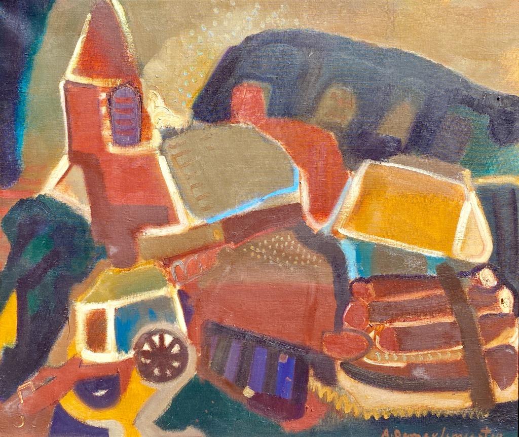 Schilderij Armand Demeulemeester (Ronse 1926-2002), Ophalen