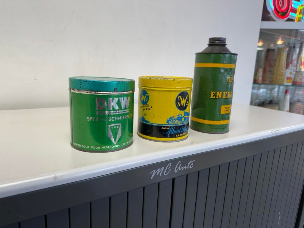 DKW & AWZ & BP reclame blik, Verzamelen, Blikken, Ophalen of Verzenden, Gebruikt, Overige, Overige merken