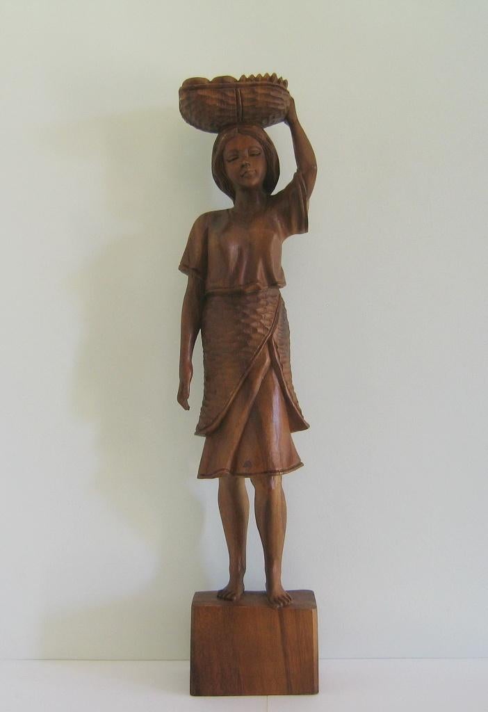 FEMME EN BOIS - PHILIPPINES - 4118, Antiquités & Art, Enlèvement, Bois