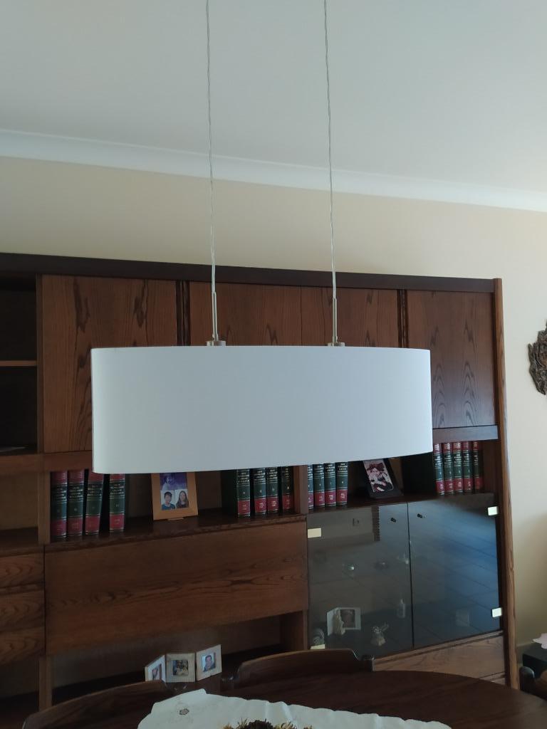 luster modern met gezellig licht, Huis en Inrichting, Lampen | Kroonluchters, Ophalen, Zo goed als nieuw, Overige materialen, Modern