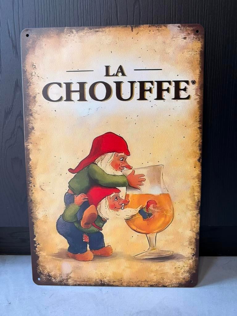 Reclamebord La Chouffe, Ophalen of Verzenden, Zo goed als nieuw, Reclamebord