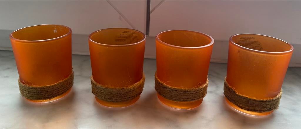 4 Bougeoirs orange