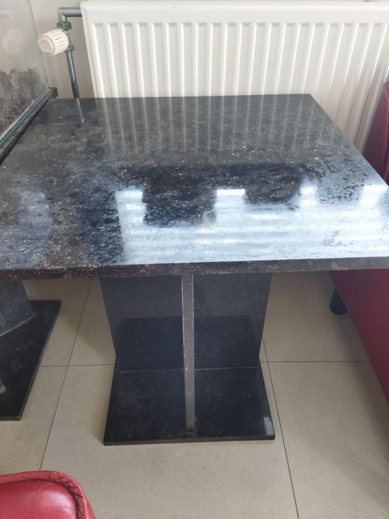 Volledig marmeren bijzettafel vintage, 55 à 75 cm, Enlèvement, Autres matériaux, 60 cm ou plus