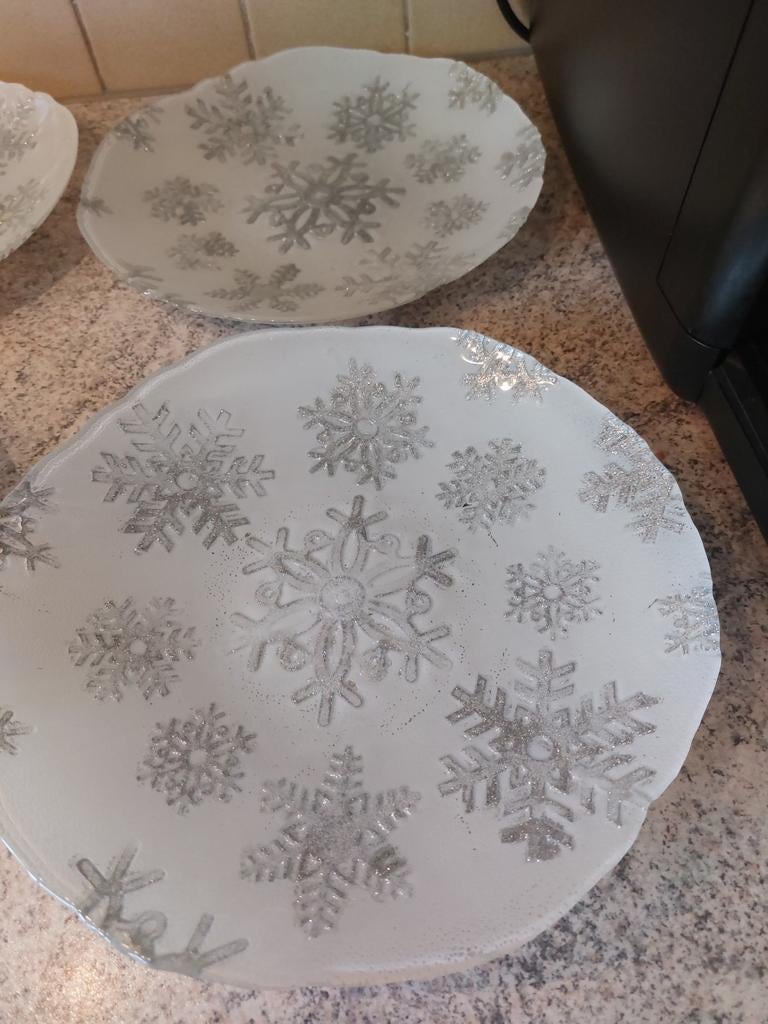 Assiettes en verre de Noël, Enlèvement, Comme neuf, Verre