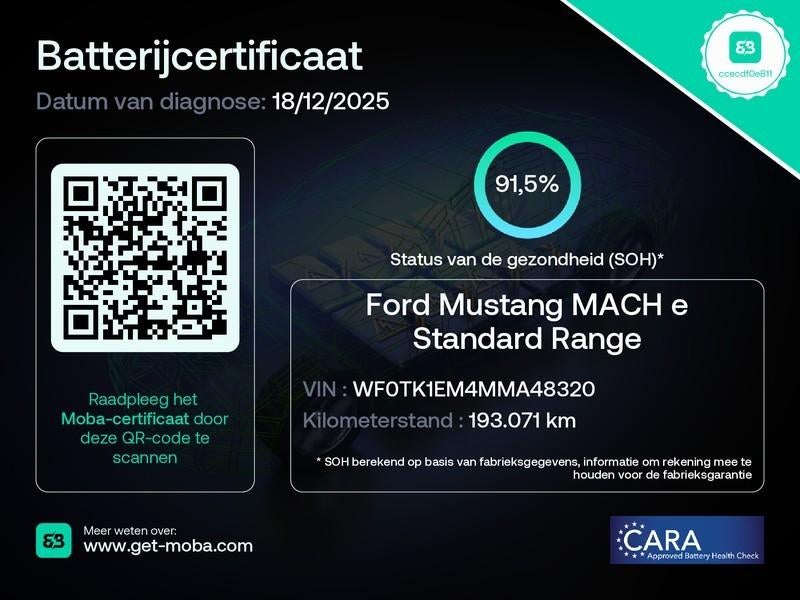 Ford Mustang Mach-E  |  75,7 kWh | 296pk | MET GARANTIE, Automaat, 1969 kg, Zwart, 5 zetels