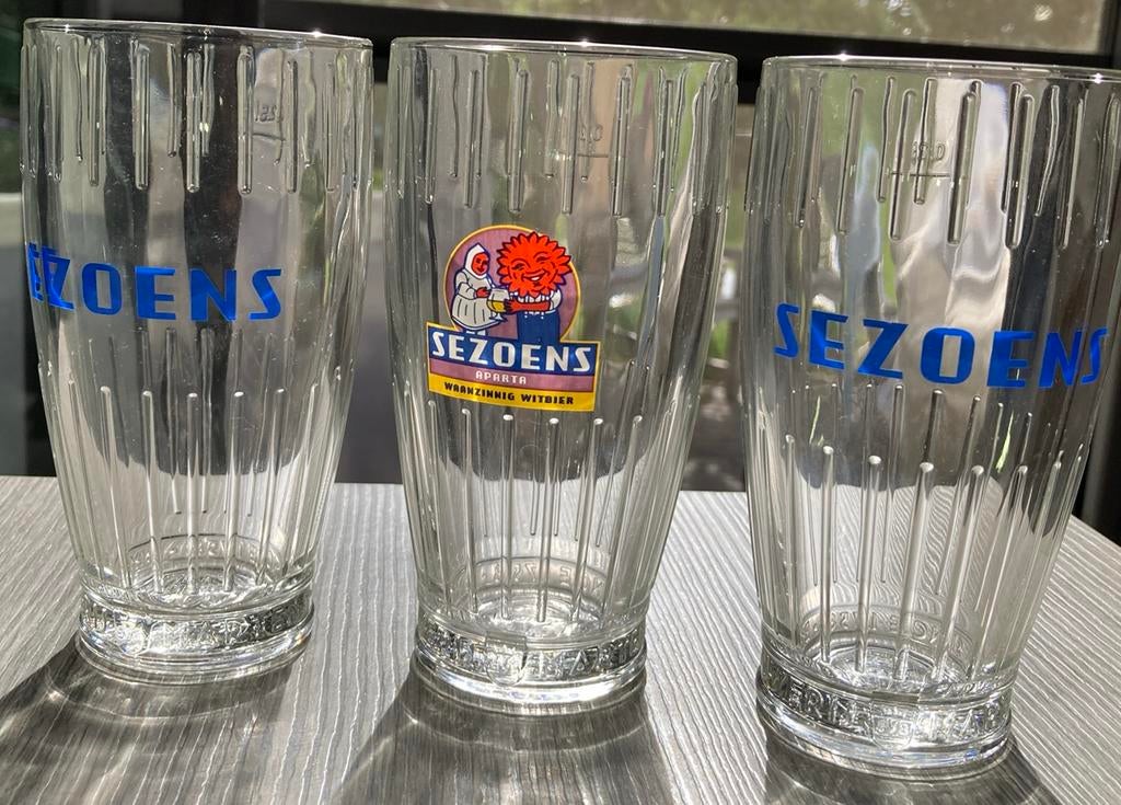 3 Sezoens glazen 25cl, Verzamelen, Ophalen of Verzenden, Zo goed als nieuw