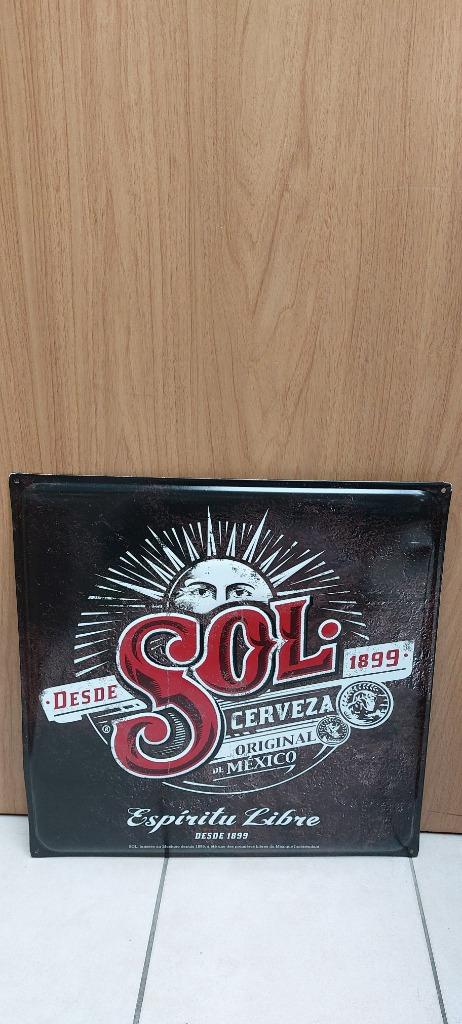 Prachtig reclamebord Sol Cerveza, Ophalen of Verzenden, Nieuw, Reclamebord, Plaat of Schild, Overige merken