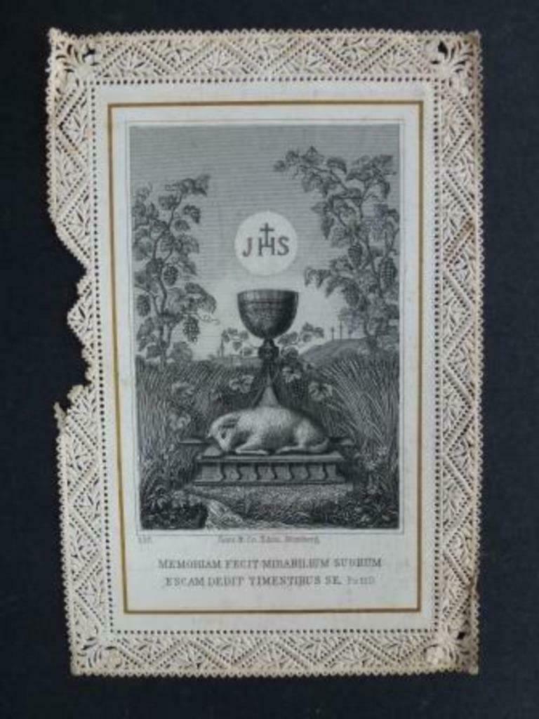 carte de prière première communion Juliette Ingebos 1902, Collections, Envoi, Image pieuse