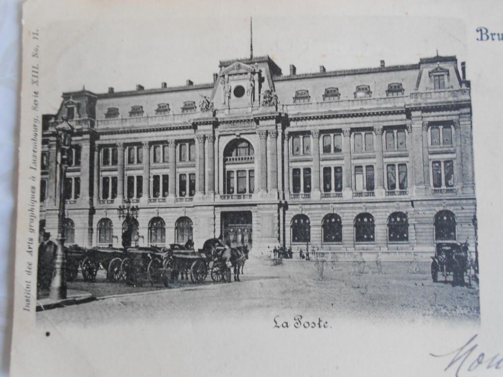 2 cartes postales: La Poste, Bruxelles, Enlèvement ou Envoi, Avant 1920, Affranchie, Bruxelles (Capitale)