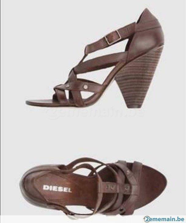 Sandales DIESEL moka - taille 37, Neuf, Brun, Escarpins
