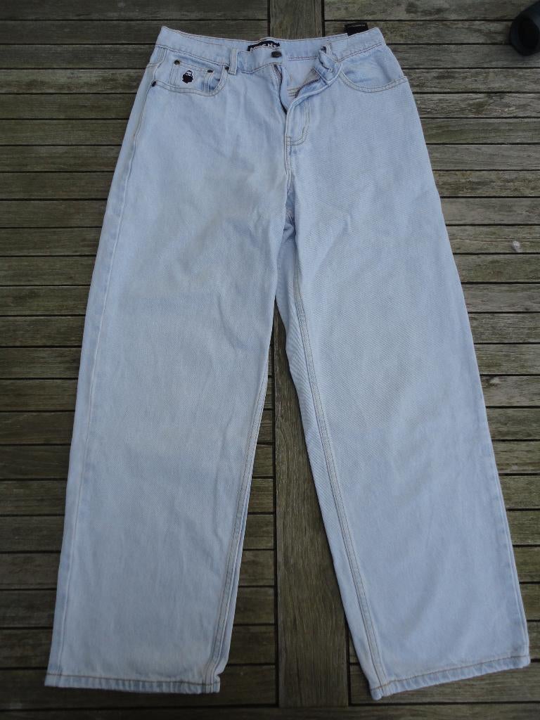 Jeansbroek NNSNS Biggerfoot (maat 27/30), Blauw, Ophalen of Verzenden, Zo goed als nieuw, W27 (confectie 34) of kleiner